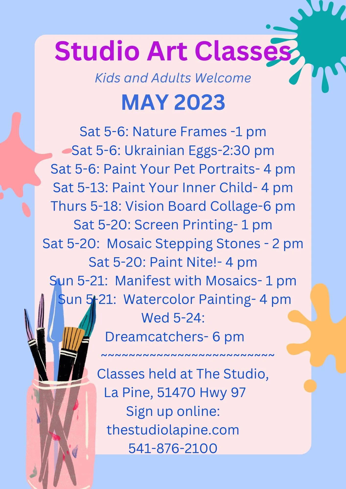 Art Classes Schedule